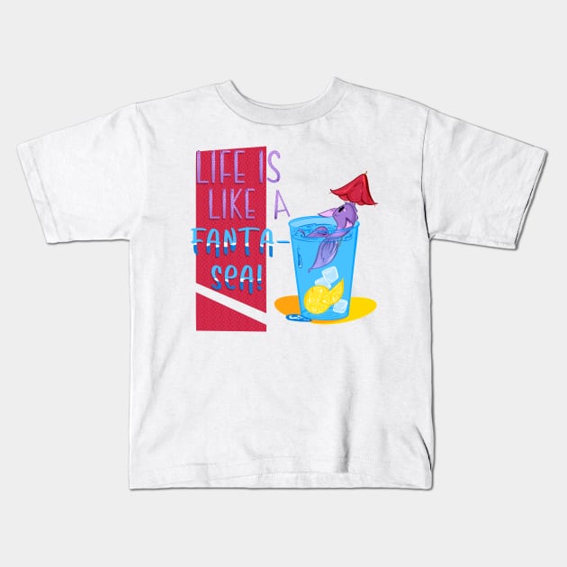 Fanta-Sea! Kids T-Shirt by Megkeys Creations